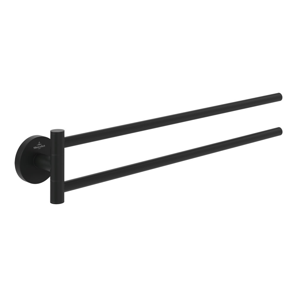 Cutout image of Villeroy & Boch Elements Tender Matt Black Swivel Towel Rail